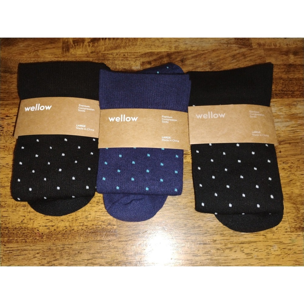NEW Wellow‎ Premium Compression Socks Large (LOT OF 3)